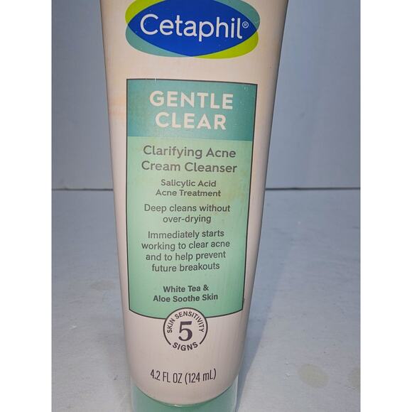 Cetaphil Gentle Clear, Clarifying Acne Cream Cleanser, 4.2 fl oz (124 ml) Sealed - Picture 2 of 6